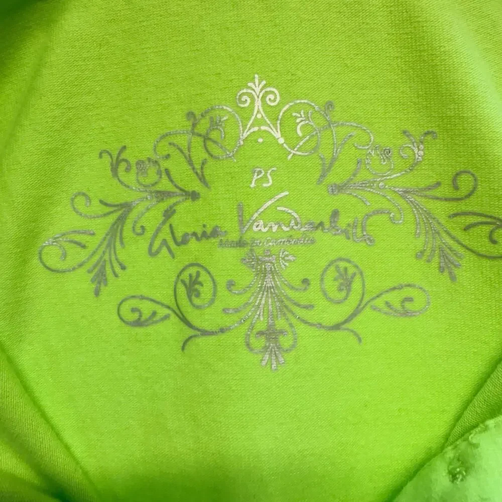 Gloria Vanderbilt Womens Polo T Shirt Top Short Sleeve Collared Neon Green PS